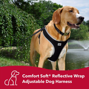 Medium - 1 count Coastal Pet Comfort Soft Reflective Wrap Adjustable Dog Harness Neon Pink