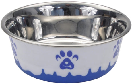 1 count Coastal Pet Maslow Design Series Non-Skid Dog Bowl Blue Paws