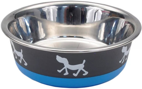 1 count Coastal Pet Maslow Design Series Non-Skid Dog Bowl Blue Pup