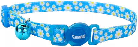 8-12"L x 3/8"W Coastal Pet Safe Cat Adjustable Breakaway Collar Daisy Blue