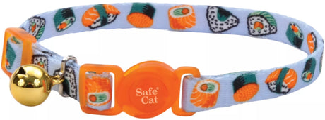 8-12"L x 3/8"W Coastal Pet Safe Cat Adjustable Breakaway Collar Sushi