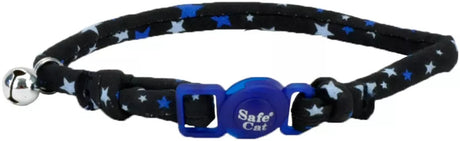 8-12"L x 3/8"W Coastal Pet Safe Cat Round Fashion Collar Black Stars