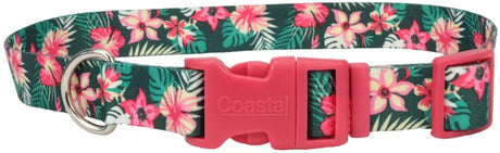 8-12"L x 3/8"W Coastal Pet Styles Adjustable Dog Collar Tropical Flower