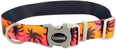 12-18"L x 1"W Coastal Pet Sublime Adjustable Dog Collar Sunset Palms