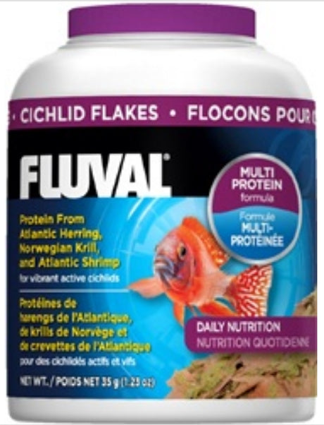 4.92 oz (4 x 1.23 oz) Fluval Cichlid Flakes for Daily Nutrition