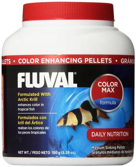 63.48 oz (12 x 5.29 oz) Fluval Color Enhancing Fish Food Medium Sinking Pellets