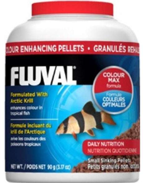 3.17 oz Fluval Color Enhancing Fish Food Small Sinking Pellets