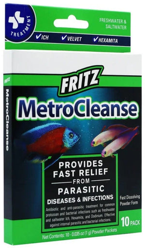 30 count (3 x 10 ct) Fritz Aquatics MetroCleanse Parasitic Treatment