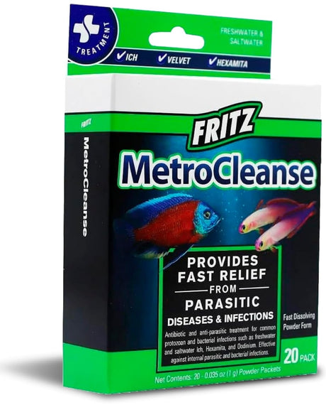 60 count (3 x 20 ct) Fritz Aquatics MetroCleanse Parasitic Treatment