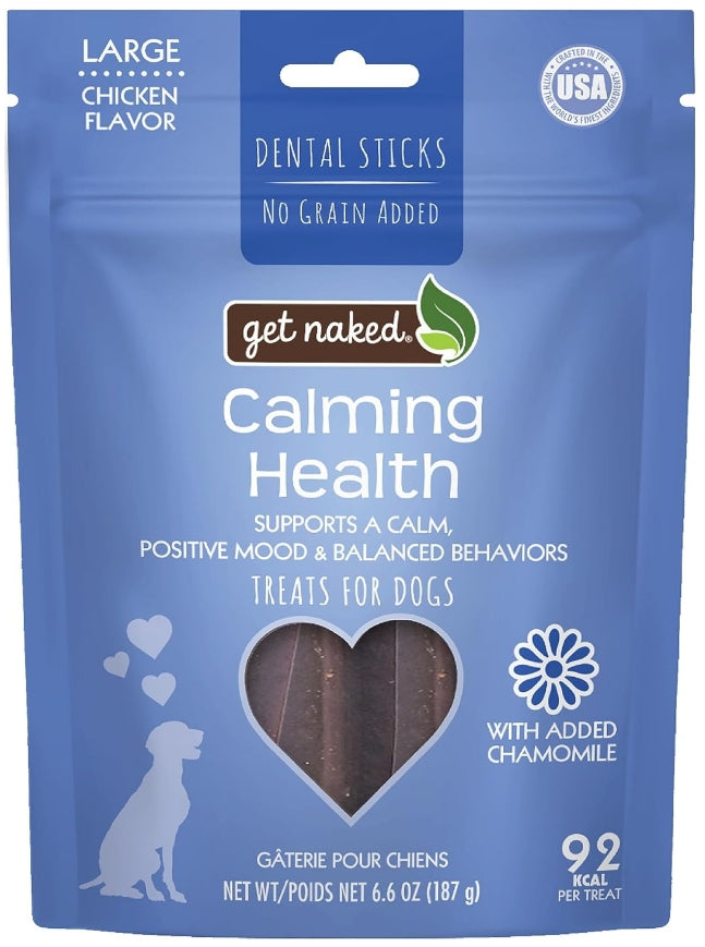 37.2 oz (6 x 6.2 oz) Get Naked Calming Health Dental Sticks Chicken Flavor Large