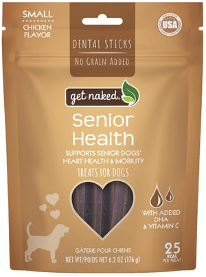37.2 oz (6 x 6.2 oz) Get Naked Senior Health Dental Sticks Chicken Flavor Small