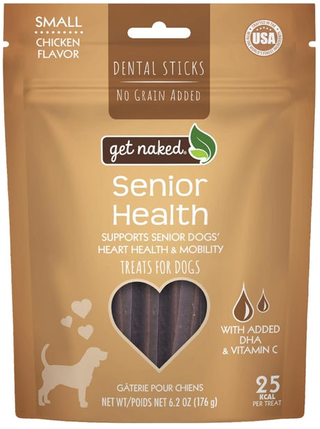 37.2 oz (6 x 6.2 oz) Get Naked Senior Health Dental Sticks Chicken Flavor Small