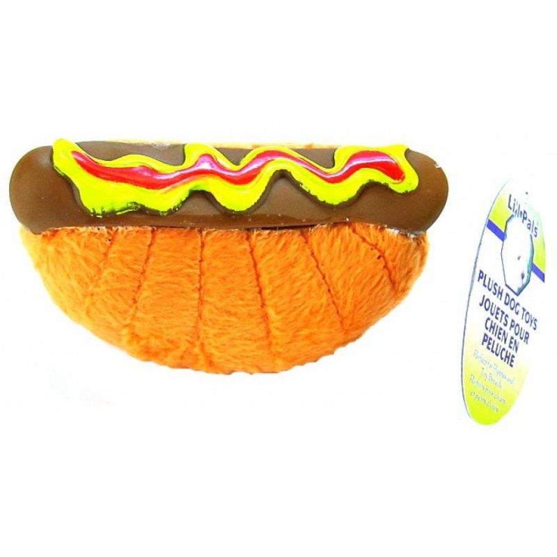 1 count Lil Pals Plush Hot Dog Toy for Puppies and Toy Breeds