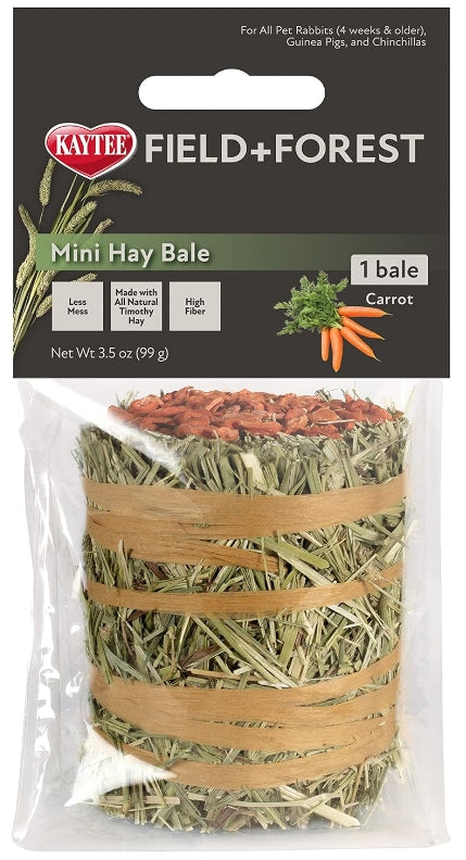 3.5 oz Kaytee Field and Forest Mini Hay Bale Carrot and Marigold