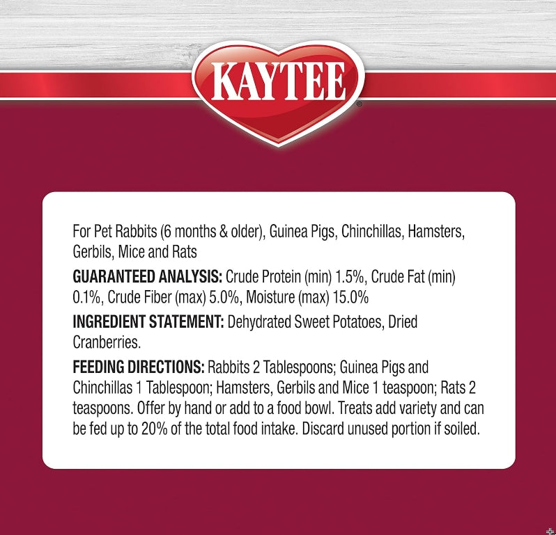 3 oz Kaytee Natural Snack with Superfoods Cranberry and Sweet Potato