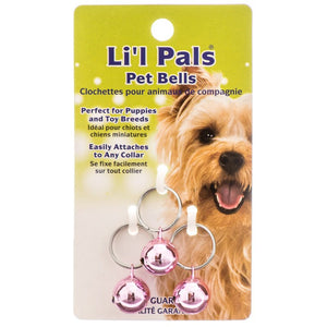 3 count Lil Pals Pet Bells Pink for Puppies and Toy Breed Dogs