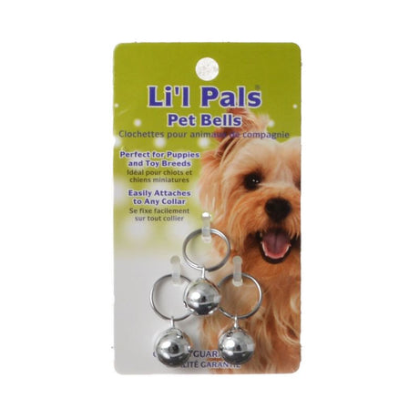18 count (6 x 3 ct) Lil Pals Pet Bells Silver for Puppies and Toy Dog Breeds