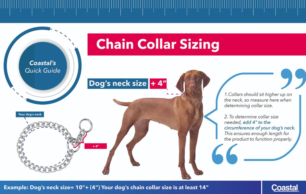 22" long Titan Medium Choke Chain Dog Collar 2.5mm