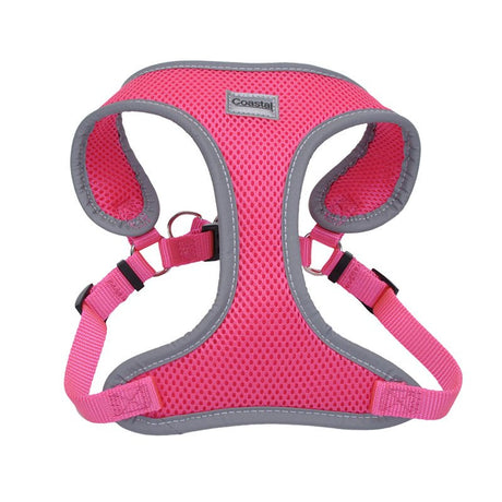 Small - 1 count Coastal Pet Comfort Soft Reflective Wrap Adjustable Dog Harness Neon Pink