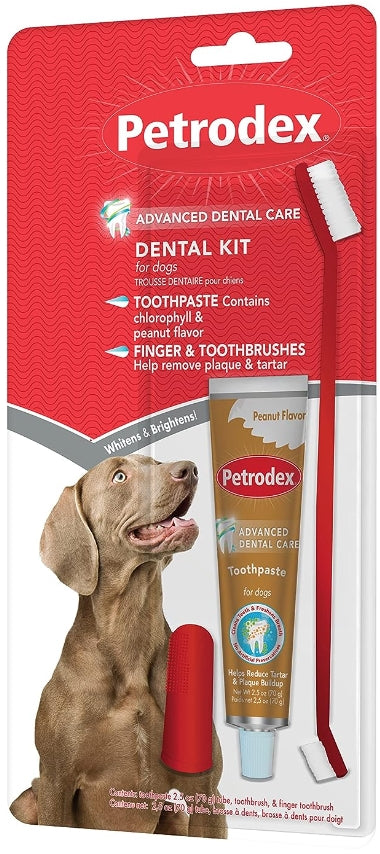 1 count Sentry Petrodex Dental Kit for Dogs Peanut Butter Flavor