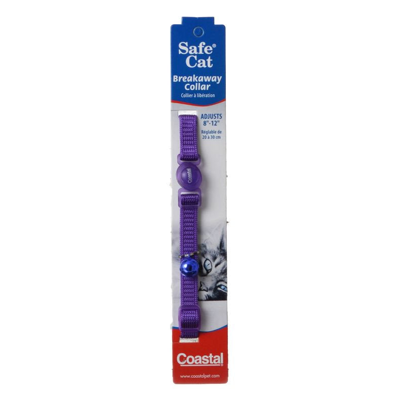Safe Cat Adjustable Nylon Breakaway Collar Purple - PetMountain.com