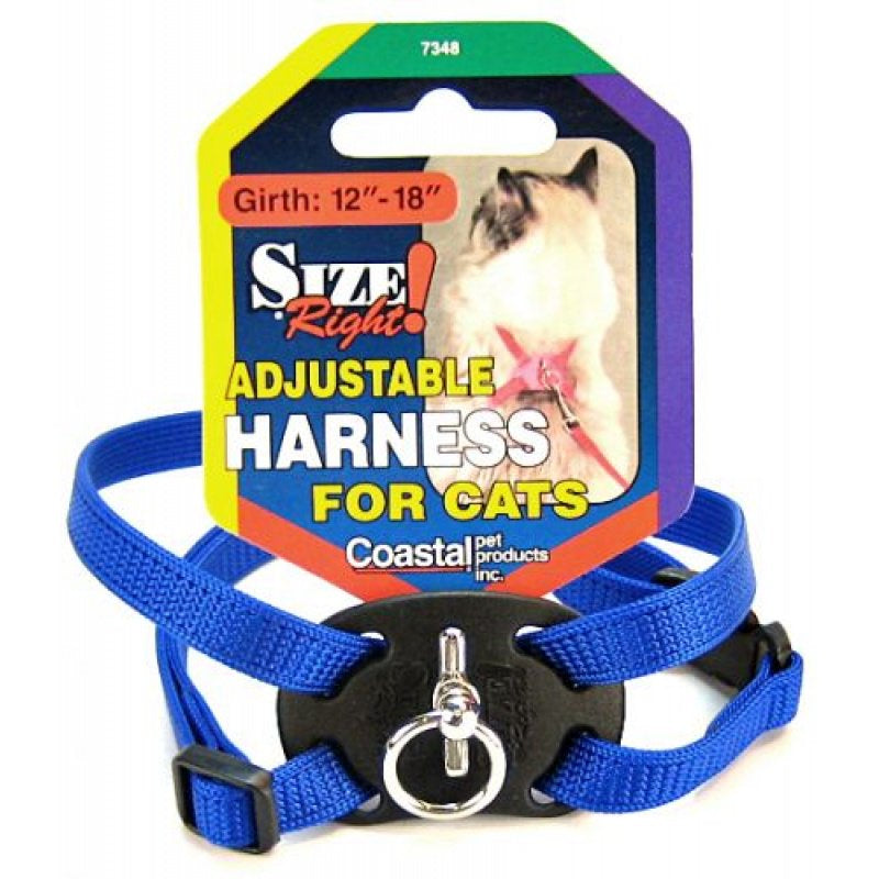 Coastal Pet Size Right Adjustable Harness for Cats Blue - PetMountain.com