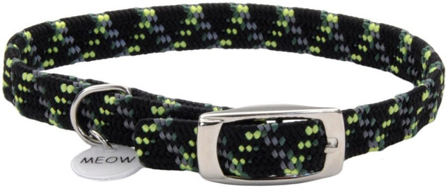Coastal Pet Elastacat Reflective Safety Collar with Charm Black/Green - PetMountain.com