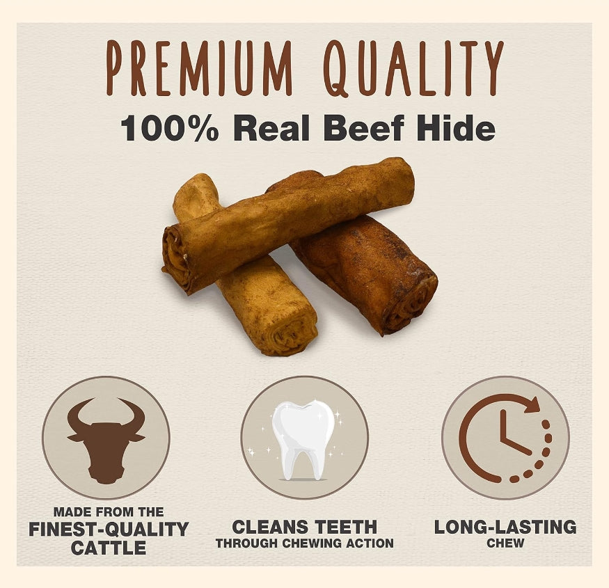 1 lb Cadet Premium Grade Beef Hide Chew Curls Peanut Butter Flavor