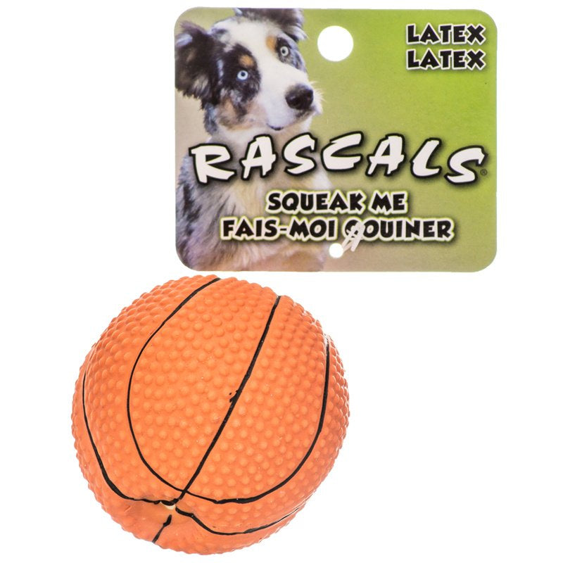 1 count Coastal Pet Rascals Latex Basketball Dog Toy