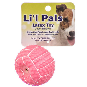 1 count Lil Pals Latex Mini Volleyball for Dogs Pink