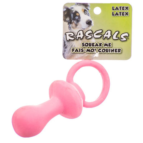 3 count Coastal Pet Rascals Latex Pacifier Dog Toy Pink