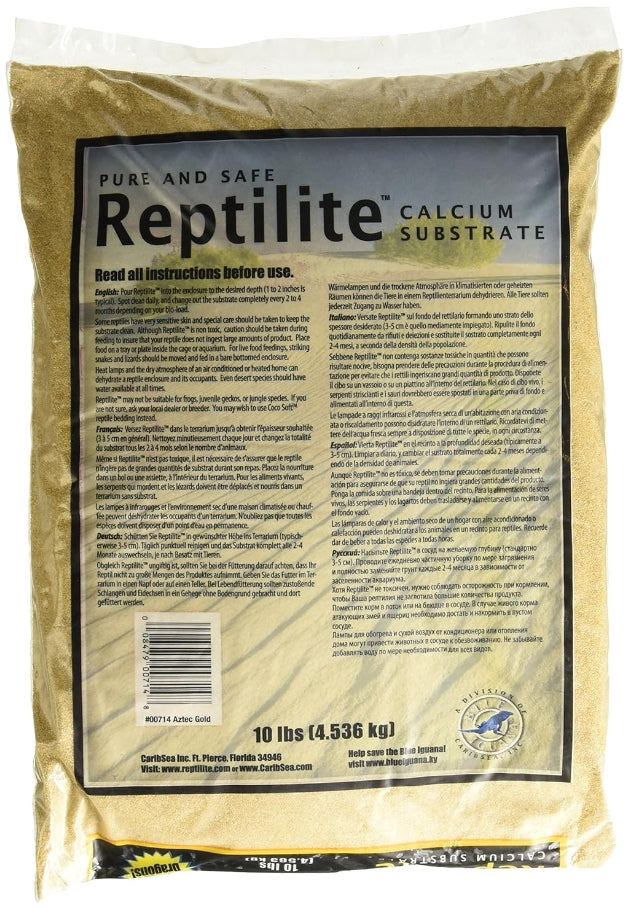 10 lb Blue Iguana Reptilite Calcium Substrate for Reptiles Aztec Gold
