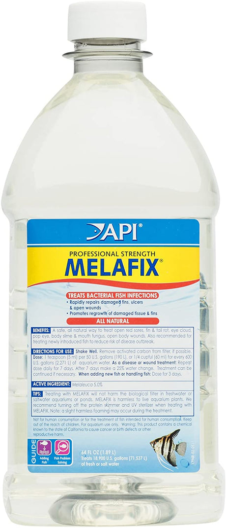 128 oz (2 x 64 oz) API MelaFix Treats Bacterial Infections for Freshwater and Saltwater Aquarium Fish