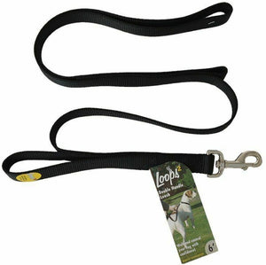 Coastal Pet Loops 2 Double Nylon Handle Leash Black - PetMountain.com