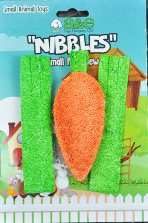AE Cage Company Nibbles Carrot and Celery Loofah Chew Toys - PetMountain.com