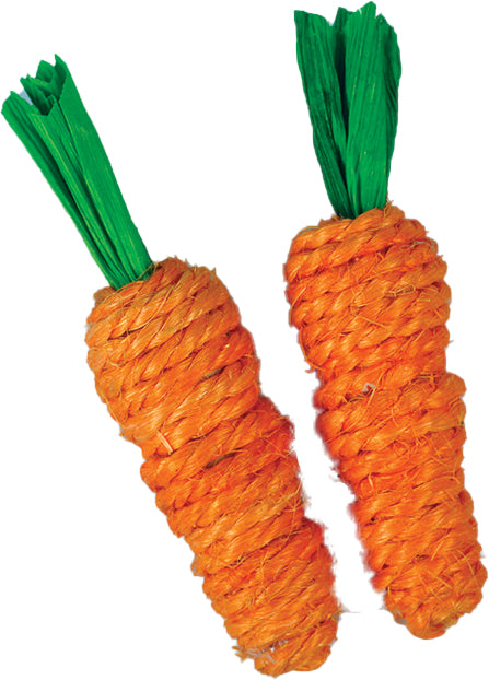 AE Cage Company Nibbles Carrot Loofah Chew Toys with Jute - PetMountain.com