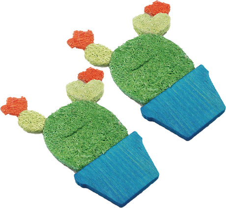 AE Cage Company Nibbles Potted Cactus Loofah Chew Toys - PetMountain.com