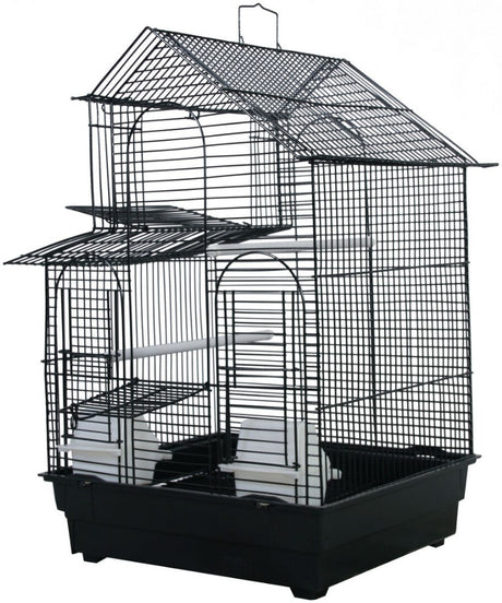 AE Cage Company House Top Bird Cage Black - PetMountain.com
