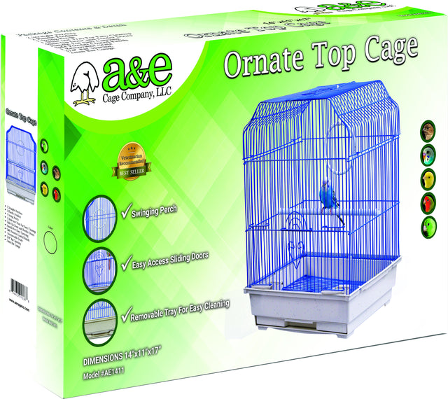 AE Cage Company Ornate Top Bird Cage Black - PetMountain.com