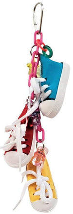 AE Cage Company Happy Beaks Sneakers on a Line Bird Toy - PetMountain.com