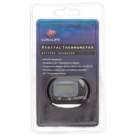 1 count Coralife Battery-Operated Digital Thermometer for Aquariums and Terrariums