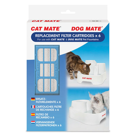 6 count Cat Mate Replacement Filter Cartridge for Pet Fountain