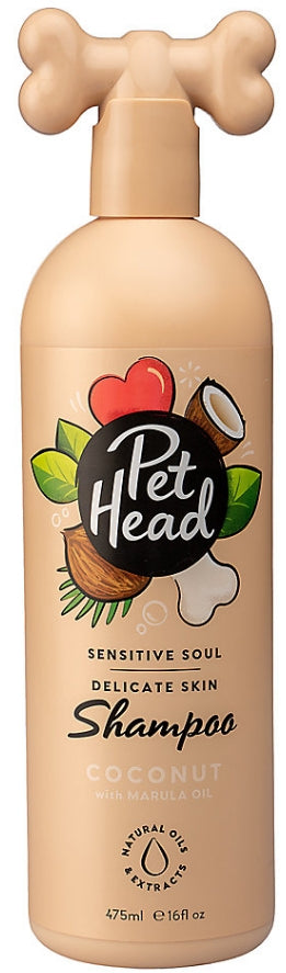 48 oz (3 x 16 oz) Pet Head Sensitive Soul Delicate Skin Shampoo for Dogs Coconut with Marula Oil