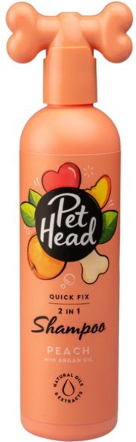 48 oz (3 x 16 oz) Pet Head Quick Fix 2 in 1 Shampoo for Dogs Peach with Argan Oil