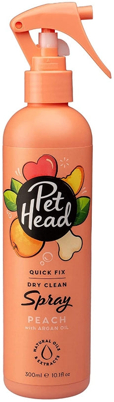 Pet Head Quick Fix Dry Clean Spray for Dogs Peach with Argan Oil - PetMountain.com