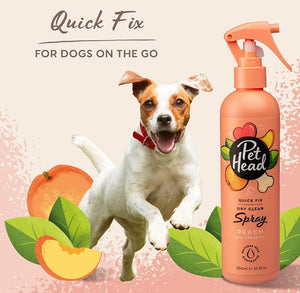 10.1 oz Pet Head Quick Fix Dry Clean Spray for Dogs Peach with Argan Oil