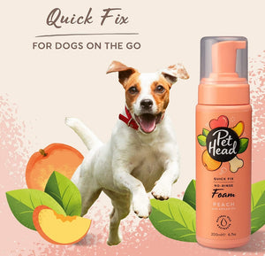6.7 oz Pet Head Quick Fix No-Rinse Foam for Dogs Peach with Argan Oil