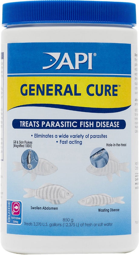 1700 gram (2 x 850 gm) API General Cure Powder Treats Parasitic Fish Disease