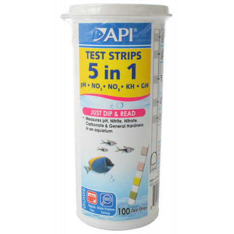 100 count API 5 in 1 Aquarium Test Strips for Freshwater and Saltwater Aquariums