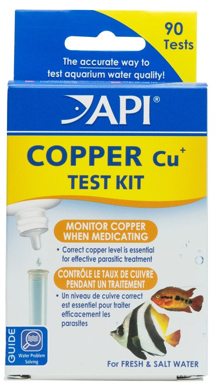 3 count API Copper Cu+ Test Kit Monitor Copper when Medicating in Freshwater and Saltwater Aquariums